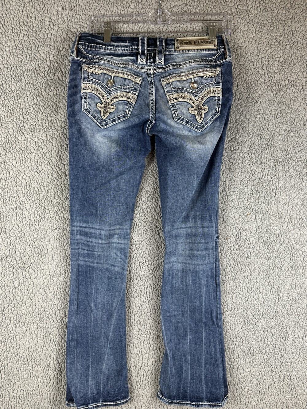 Rock Revival Jelina Easy Boot Blue Women 25 Medium Wash Bootcut Jeans